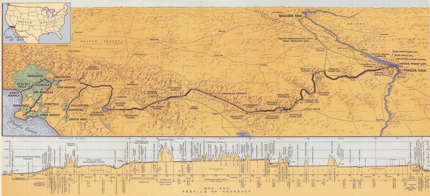 1939 map of the Colorado River Aqueduct