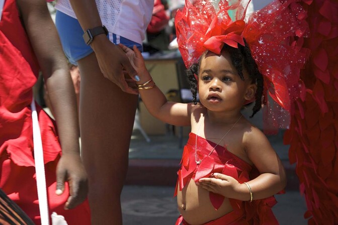 A little girl at the 2017 edition of the Day of the Ancestors: Festival of Masks. | Photo by Sahra Sulaiman, Courtesy of LA Commons
