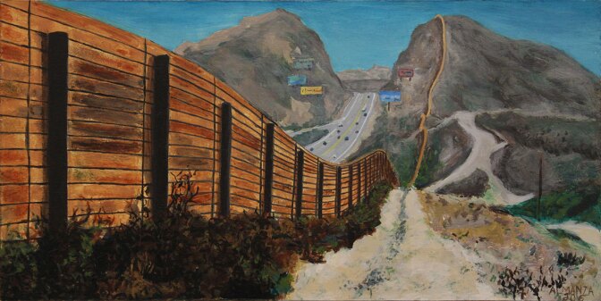 "The Great Wall of USA" by Eric Almanza is featured in the exhibition "E Pluribus Unum: Out of Many, One," at Studios on the Park in Paso Robles. | Courtesy of the artist