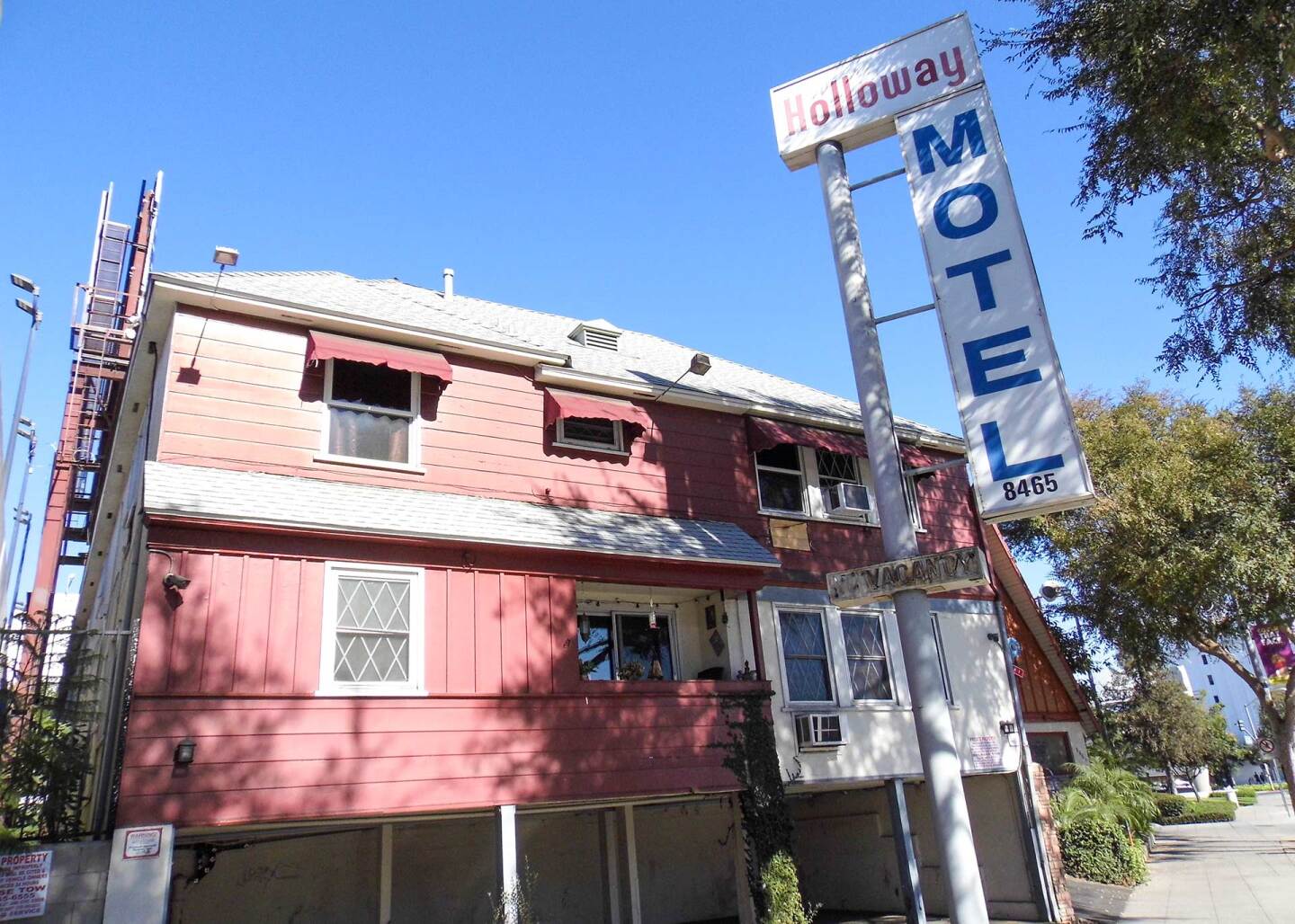 Exterior of The Holloway Motel in West Hollywood.