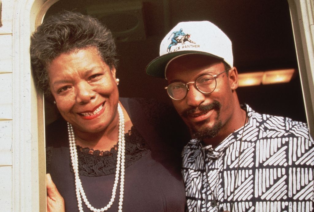 American poet Maya Angelou and film director John Singleton