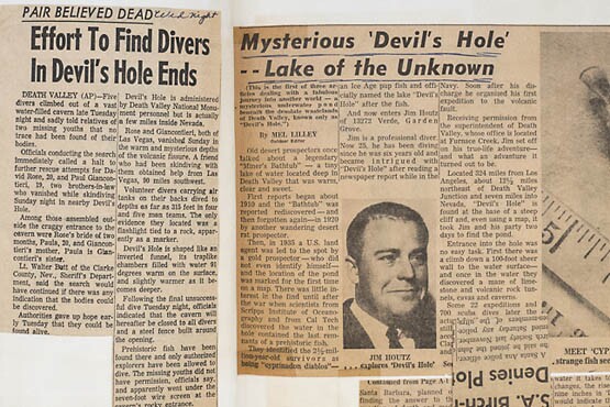 Early 1960s articles describing Jim Houtz's adventures from his personal scrapbook. | Photo: Kim Stringfellow.
