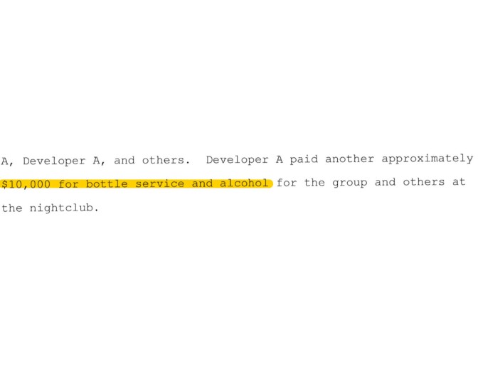 Mitchell Englander paid $10,000 for bottle service, excerpt from March 9th, 2020 indictment