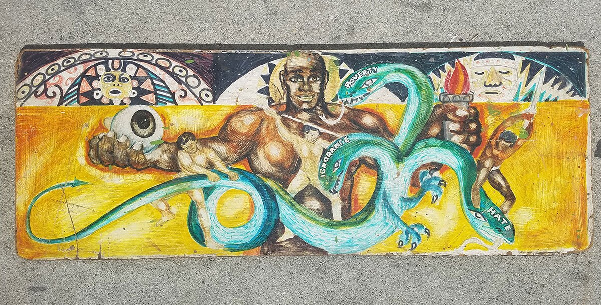 Original design of "Slaying of the Dragon" by Elliott Pinkney | Courtesy of Charles Dickson