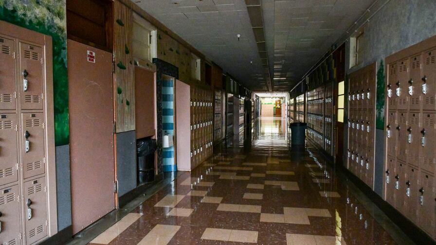 Empty Hollywood High hallway on September 08, 2020 in Los Angeles, California. | Rodin Eckenroth/Getty Images