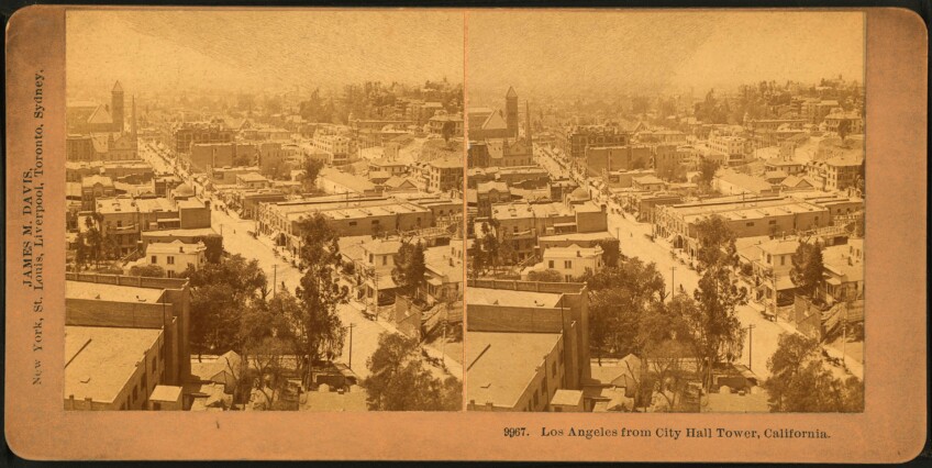 1880 view of Los Angeles from the tower of its City Hall