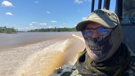 A member of a military operation to crack down on illegal gold mining in Peru. | Max Baring/Thomson Reuters Foundation