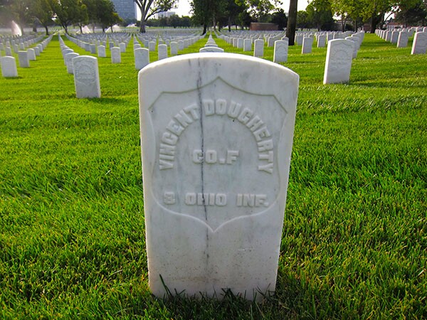 The grave of Charles Vincent Dougherty at the Los Angeles National Cemetary in Westwood. | Photo: Daniel Medina