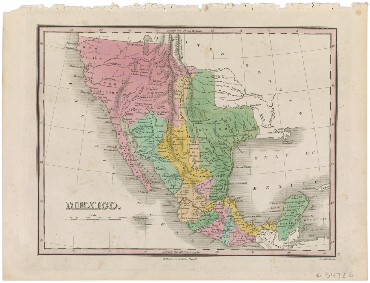 William Lizars, "Maps depicting the border between Mexico and the United States over time," 1828. | Photo: Courtesy of the artist.
