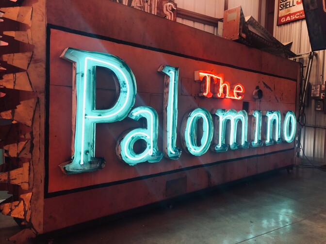 The Palomino's sign on display at the Valley Relics Museum | Courtesy of Valley Relics Museum