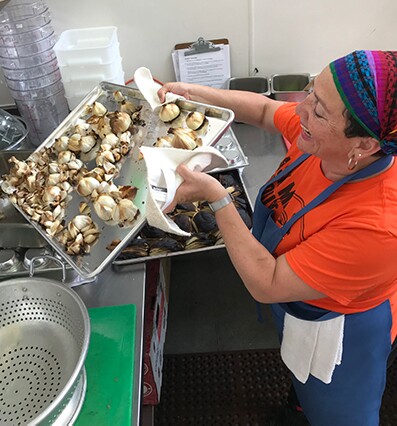 Karla Rosales-Barrios preparing her food | Courtesy of Karla Rosales-Barrios