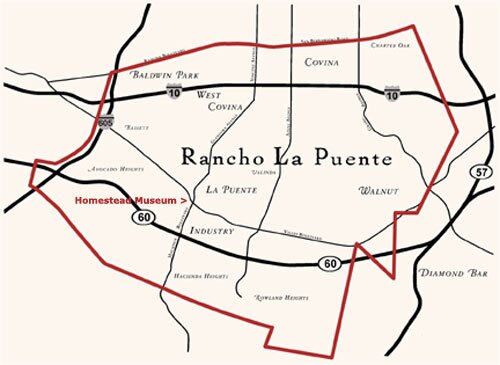 Map of Rancho La Puente | Courtesy of the Workman Templse Homestead Museum
