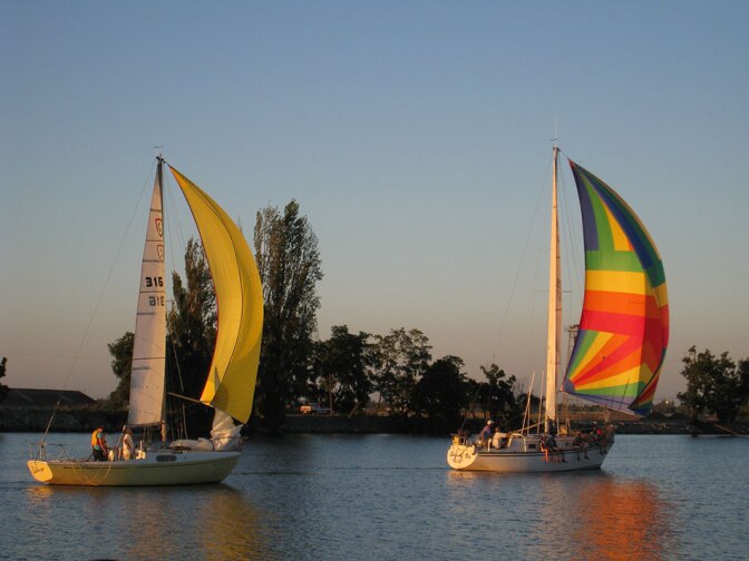 Two Sailboats on the Water