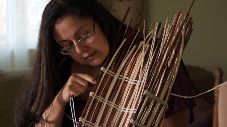 Pomo basket weaver Corine Pearce
