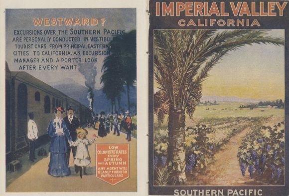 Figure 12: <em>Imperial Valley California,</em> 1908. Southern Pacific Railroad pamphlet, front and back cover. Courtesy of the California State Railroad Library.