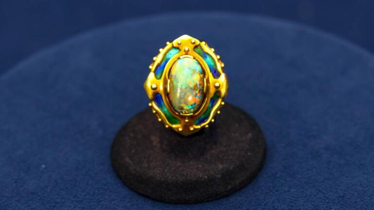 Appraisal: Marcus & Co. Boulder Opal Gold Ring, ca. 1900