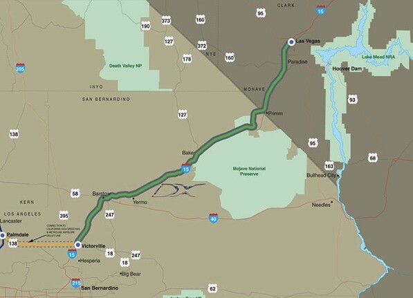 Map of Route | Image via DesertXpress