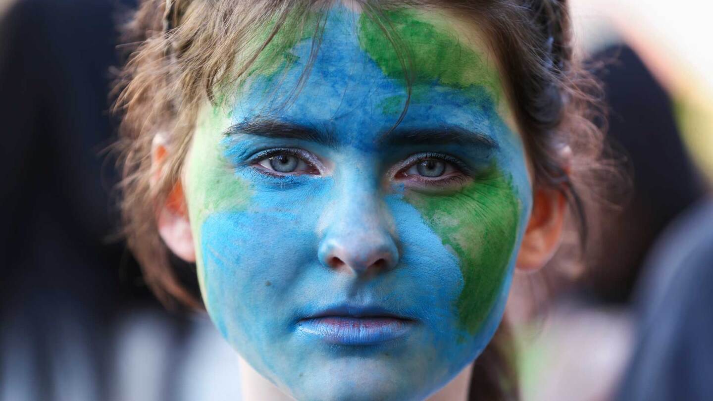 A protestor in New Zealand looks on during a strike to raise climate change awareness in September 2019. | Hagen Hopkins/Getty Images