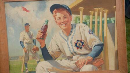Appraisal: 1951 Coca-Cola Baseball Advertisement Painting