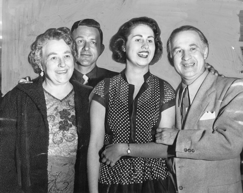 Newly elected councilwoman Rosalind Weiner with her family. LA Herald Examiner Photo Collection, Los Angeles Public Library