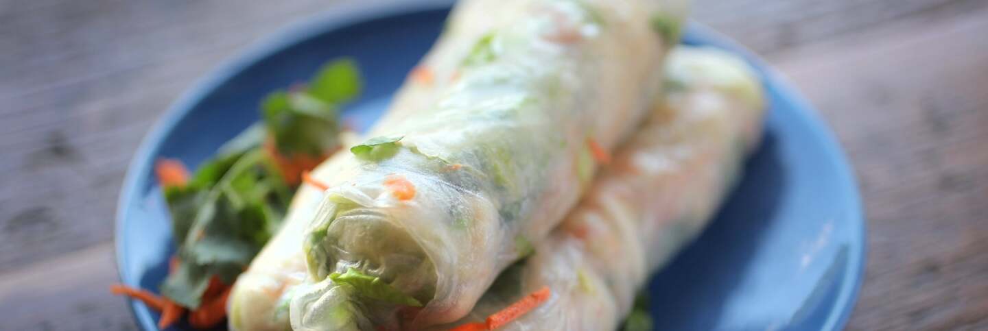 Vietnamese spring rolls at the Kickstand Cafe in Arlington, MA on Jul. 20, 2015. | Photo by Lane Turner/The Boston Globe via Getty Images