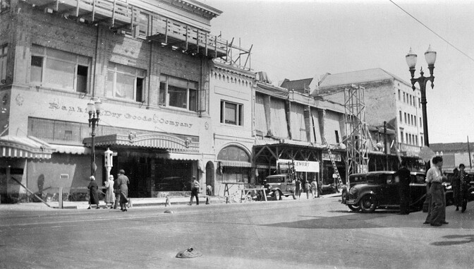 After the 1933 earthquake, Fourth St. & Sycamore, Santa Ana