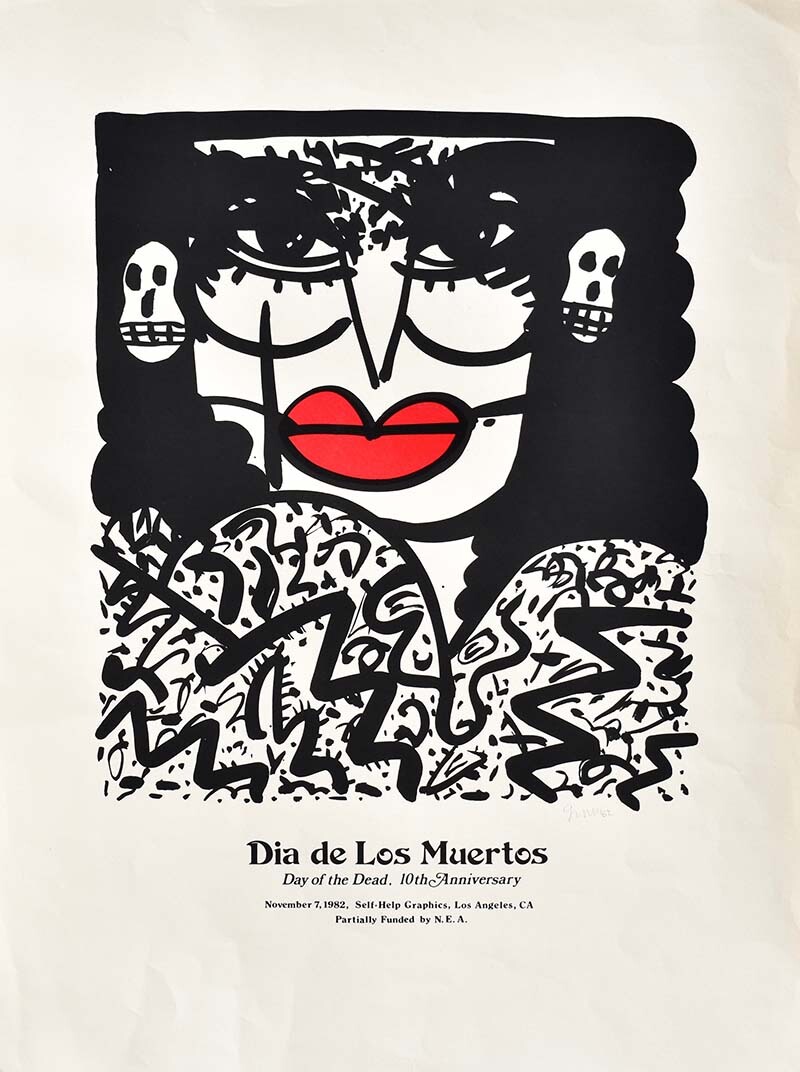 10th anniversary Day of the Dead print by Gronk (1982 Commemorative Dia de Los Muertos Print) | Courtesy of Self Help Graphics & Art