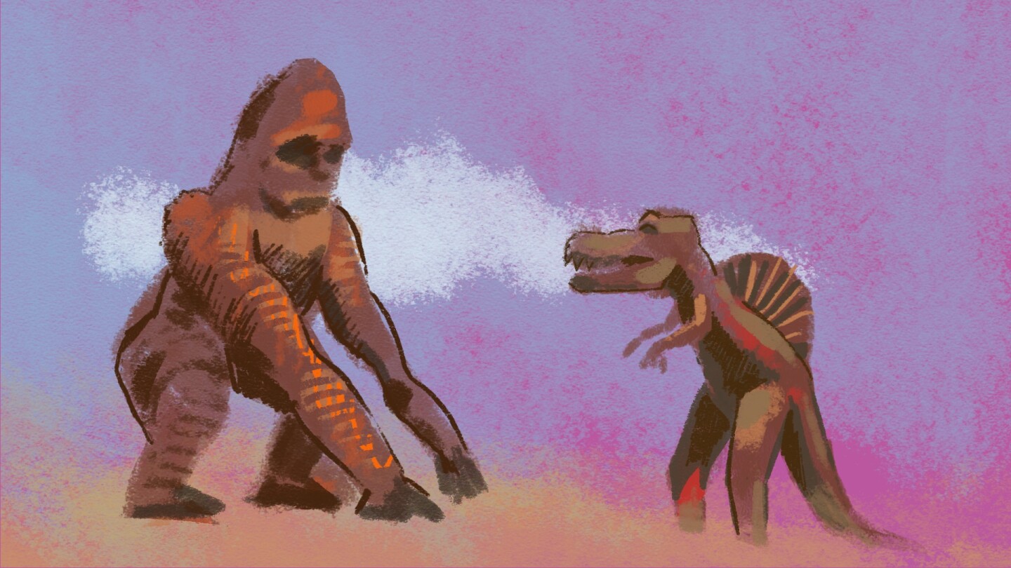 An illustration of Peggy Sue’s "Diner-Saur" Park.