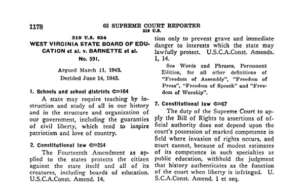 West Virginia State Board of Education v. Barnette