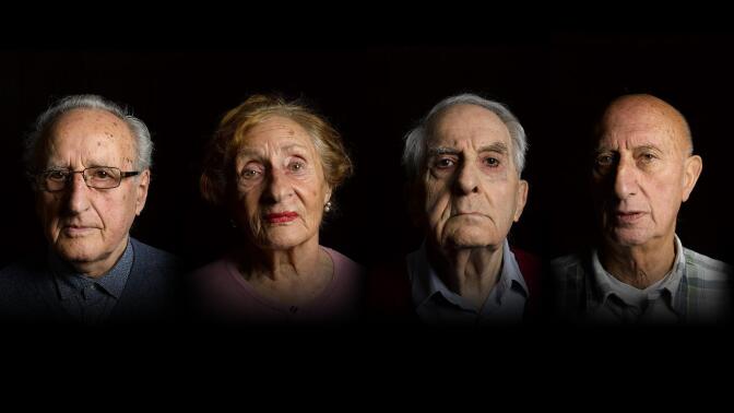 Portraits of four Holocaust survivors.