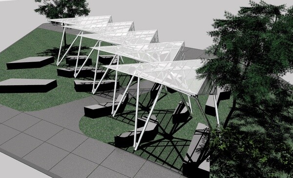 Sci-Arc's original design for the Glassell Park Transit Pavillion | Image courtesy of Helene Schpak
