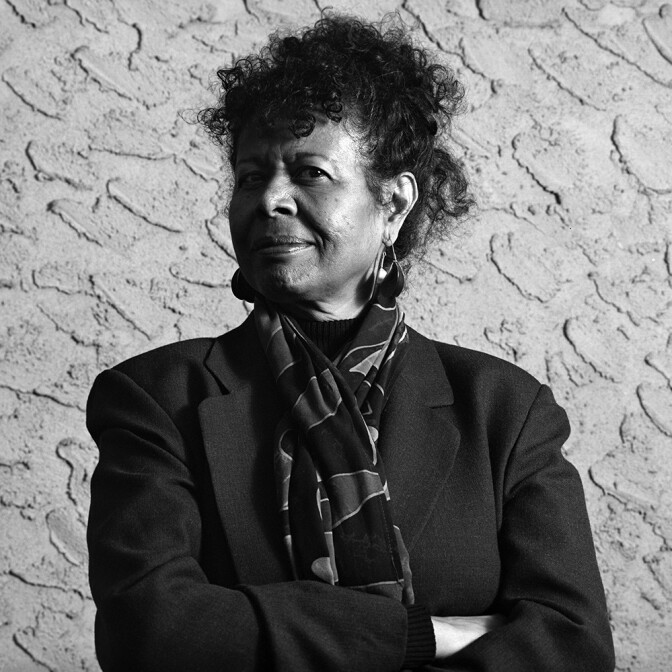 American poet Jayne Cortez poses for a June 1996 portrait in New York City, New York. | Bob Berg/Getty Images