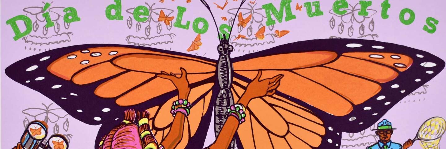 “Transcendental Love” by Wayne Healy (2006 Commemorative Dia de Los Muertos Print) | Courtesy of Self Help Graphics & Art