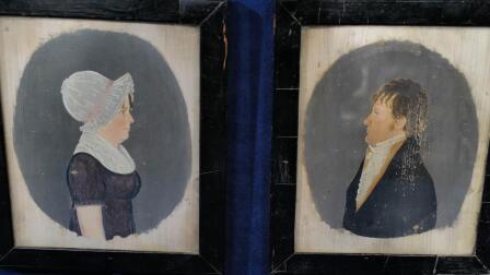 Appraisal: American Folk Art Oil Portraits, ca. 1810