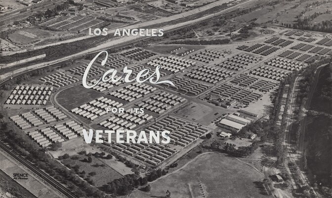 "Los Angeles Cares for its Veterans" Roger Young Village postcard | Housing Authority of the City of Los Angeles