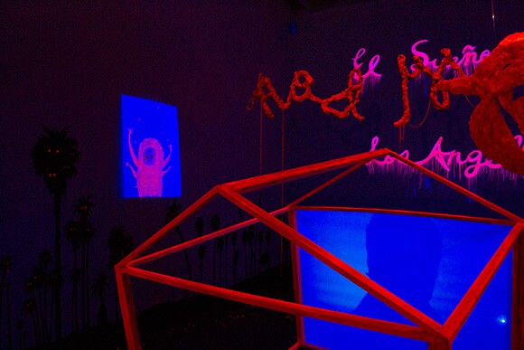 Yujun Ye, "El Sueño de Los Angeles," 2014 (detail). Mixed media installation, video, foam, wood. | Photo by Alex Drost