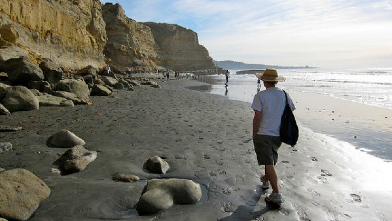 Hiking at Torrey Pines State Beach.