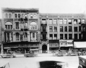 Copp Building (left) was the first home for CAC. Photo courtesy LAPL Photo Library Collection