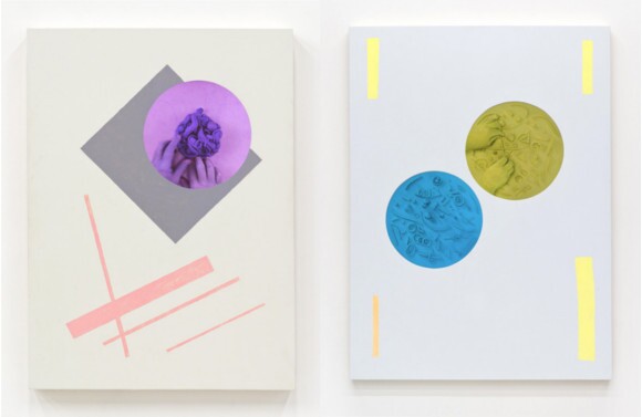 Brian Bress, "Clayhands," 2014 (left); "Clayhands X2," 2014 (right).