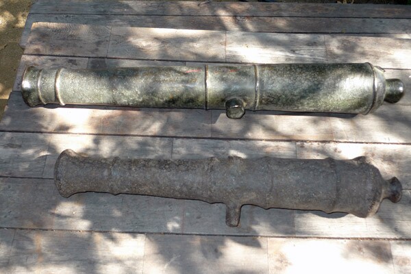 The Historical Society's cannons, veterans of the Mexican-American War.