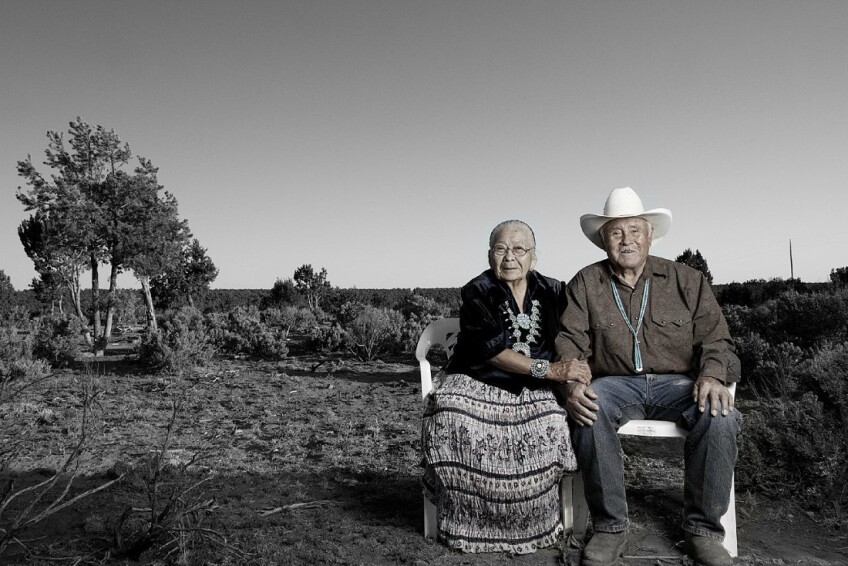 Robert and Fannie Mitchell (Dine). Photographed by Matika Wilbur for Project 562.