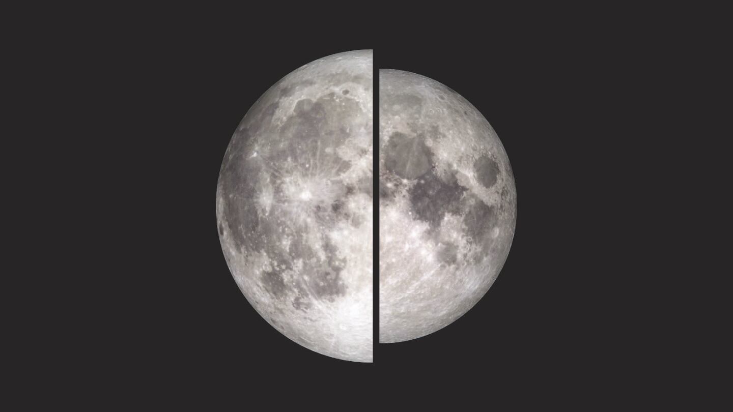 An image of the moon illustrate the difference in the apparent size and brightness of the moon during a supermoon.