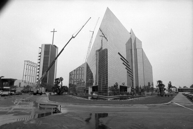 Exterior of Crystal Cathedral in Garden Grove, Calif., 1980