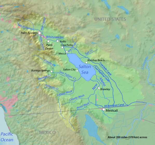Map of the Salton Basin courtesy Wikimedia