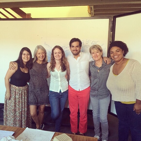 TEAM ANTELOPE VALLEY PROJECT: Amy Sanchez, Laurie Peake (Metabolic Studio Fellow), Tracee Johnson (Graduate Teaching Fellow), Misael Diaz (Cognate Collective with Amy Sanchez), Suzanne Lacy (Program Chair) and Robin Gilliam (Project Manager)