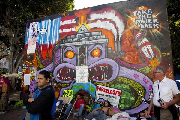 OccupyLA mural I Photo: Sterling Davis Photo