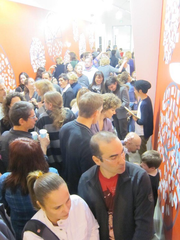 Visitors and participants at the <em>Wall Works</em> CART Opening. | Photo: Courtesy Santa Monica Museum of Art.