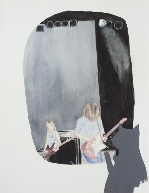 Scott Marvel Cassidy, "Sonic Cat," 2005. Watercolor and guache on paper. 21 3/4 x 29 inches.