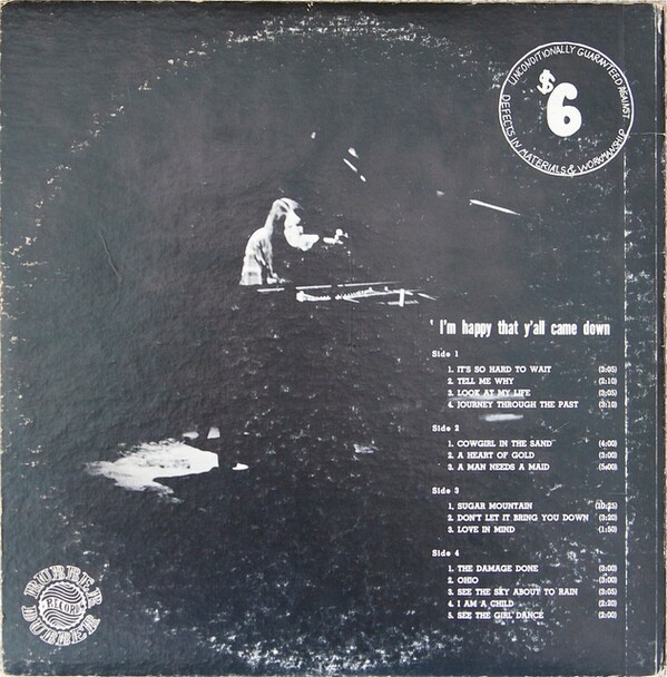 Neil Young Live at Dorothy Chandler Pavilion, 1971, released by Rubber Dubber