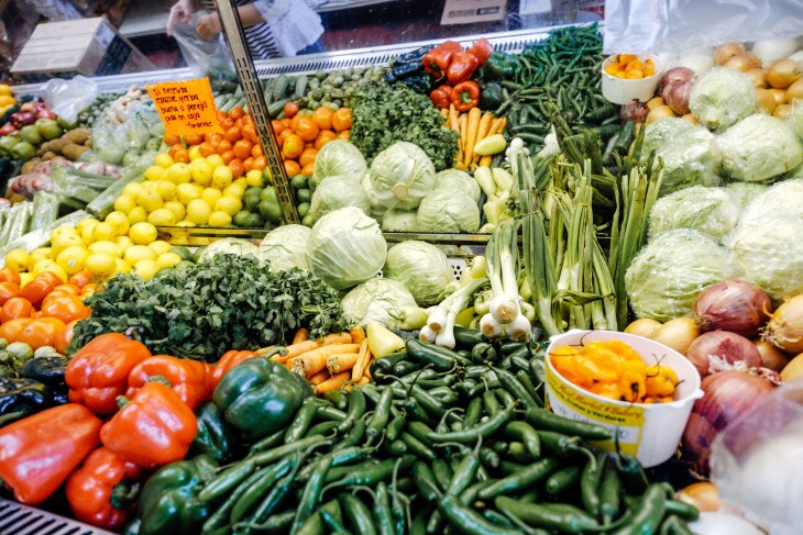 A plethora of fresh veggies at Palomina Meat Market in Boyle Heights. | Chava Sanchez/LAist